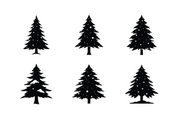 Cedar Tree Silhouette Vector Bundle | SVG  Clip art for Nature & Outdoor Designs
