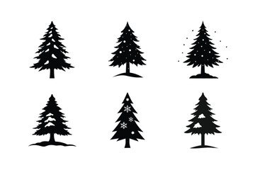 Cedar Tree Silhouette Vector Bundle | SVG  Clip art for Nature & Outdoor Designs