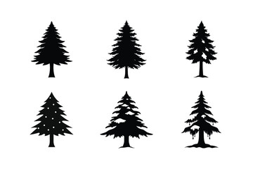 Cedar Tree Silhouette Vector Bundle | SVG  Clip art for Nature & Outdoor Designs