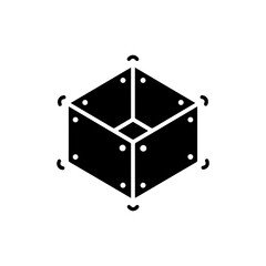 Bounding Box with Anchor Points Isometric Icon