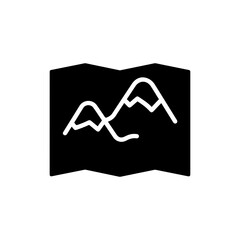 Simplified Height Map Icon Black Filled Mountain Outline