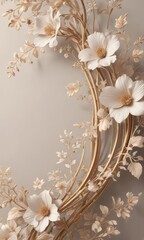 Delicate floral pattern with flowing curved lines and intricate details  ,  antique,  artwork,  repeat