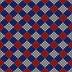 Blue red and white diamond pattern for background, seamless pattern.