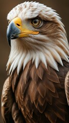 Obraz premium Majestic Eagle Portrait Close-Up of a Brown and White Eagle