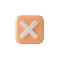 Obraz premium 3D Cross orange button 