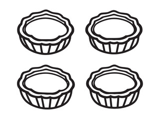 custard tart food line art drawing for bakery design