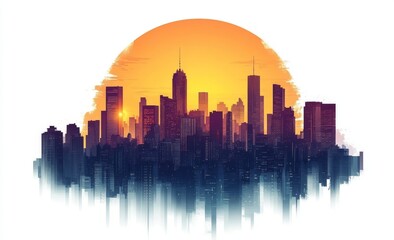 Sunset icons set comprises a collection of stunning evening horizon elements in 3d style