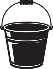 Handled Bucket Silhouette Vector – Clean Black Utility Icon Vector Illustration