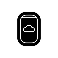 Obraz premium Aircraft Window View Icon with Cloud Black Rounded Minimal Design