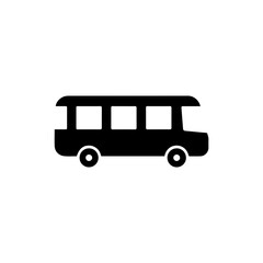 Airport Bus Side View Icon with Windows Black Minimal Design