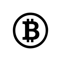 Obraz premium Filled Icon of Crypto Coin with Bitcoin Symbol