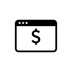 Internet Banking Browser Tab Dollar Icon – Finance, Digital Banking, Online