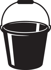Handled Bucket Silhouette Vector – Clean Black Utility Icon Vector Illustration