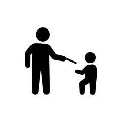 Person Teaching Child Symbolizing Guidance Icon Black Filled