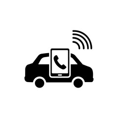Hands-Free Call in Car Icon Black Filled