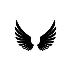Angel Wings Icon with Graffiti Paint Fill in Rough Style