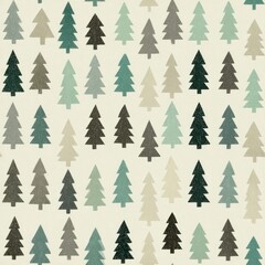 Obraz premium Seamless Pattern of Evergreen Trees Nature Textile Design Tranquil Background Aesthetic Viewpoint
