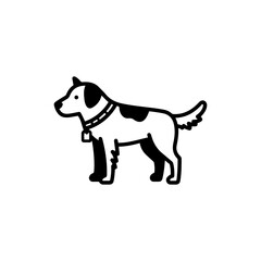 Street Dog Icon with Gritty Fur Texture and Tag