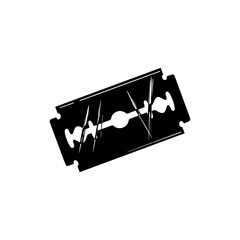 Razor Blade Icon with Paint Run and Scratch Lines Symbolizing Edge and Aggression