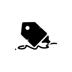 Tag Marker Icon with Ink Trail and Grime Effect