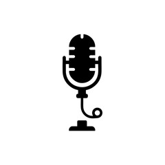 Street Microphone Icon with Wire Coil and Grunge Fill