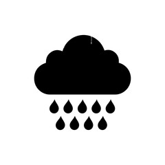 Water Dripping from Cloud Icon in Grunge Style