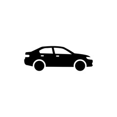 Hybrid Car Side View Icon - Black Filled Minimal Glyph