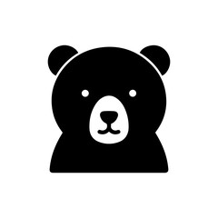 Bear Icon with Rounded Body and Small Ears in Black Silhouette