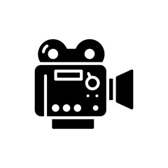 Film Camera with Manual Controls Icon - Black Filled