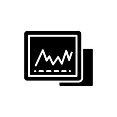 Histogram Graph Over Image Icon Black Filled