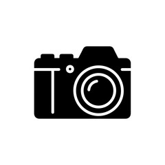 Mirrorless Camera with Kit Lens Icon - Black Filled Design