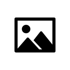 Landscape Photo with Sun and Mountain Icon Black Filled