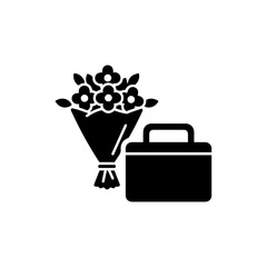 Bouquet of Flowers Next to Lunch Icon