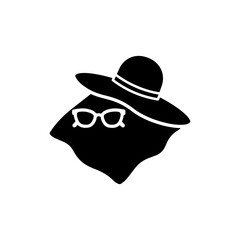 Sun Hat and Sunglasses on Cloth Icon