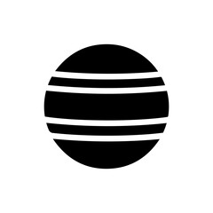 Jupiter with Stripe Bands Black Filled Icon - Simple Gas Giant Style