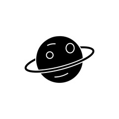 
Planet between two lines black filled icon, simple aligned style, celestial symbol, space graphic, planetary icon, astronomy vector, cosmic alignment, solar system design, stock illustration