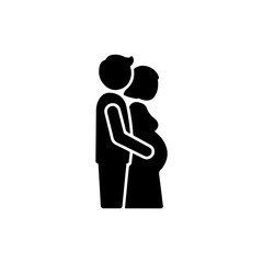 Pregnant Couple Icon - Man Supporting Woman