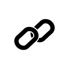 Black Filled Logo of Two Chain Links Interlocked Slanted Representing Connection