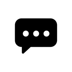 Filled Black Icon Bubble Chat Box with Three Dots