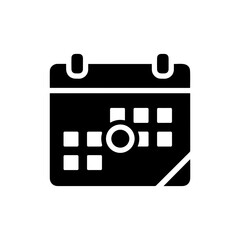 Black Calendar Icon with Task Dot