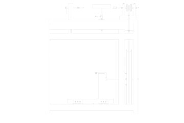  Foot-Powered Wood Turning Machine Vintage Style Treadle Lathe on Blueprint style 3D Transparent Line Art Technical Outline Engineering Drawing White Wireframe isometric orthogonal Illustration Vector