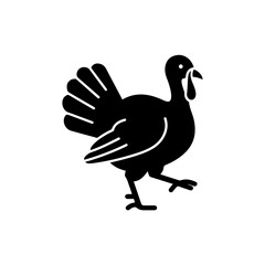 Silhouette of Turkey Running Icon Black