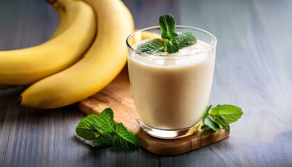 banana smoothie with banana and mint