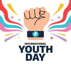 Obraz premium Minimalist Vector Youth Day Graphic with Bold Typography.