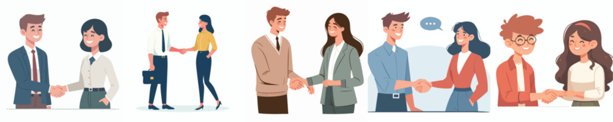 Obraz premium vector of men and women shaking hands