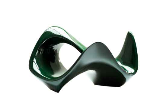 Fluid Green Abstract Structure with Reflection, cut out transparent - Powered by Adobe