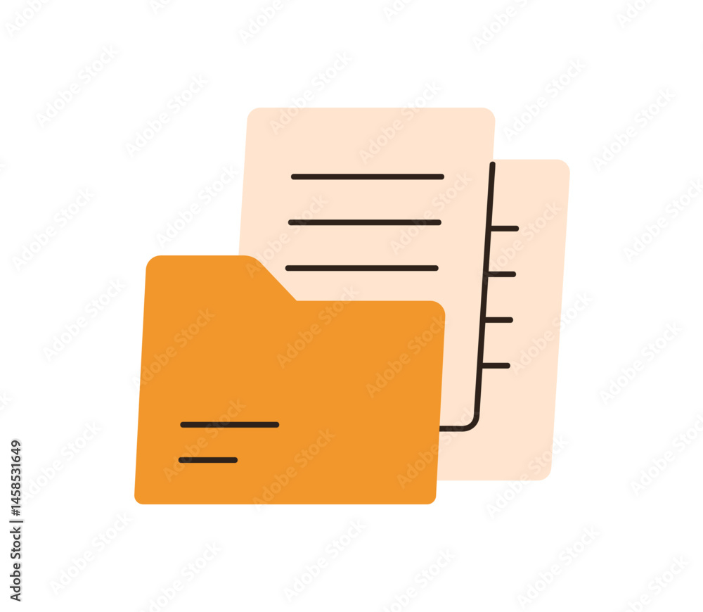 Aufkleber document folder icon. file copy in binder. information, data storage concept. business paper, digita