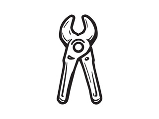 Bolt Cutter Vector Line Art