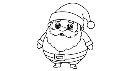 Merry Cartoon Santa Claus Illustration for Festive Kids Christmas Coloring Pages