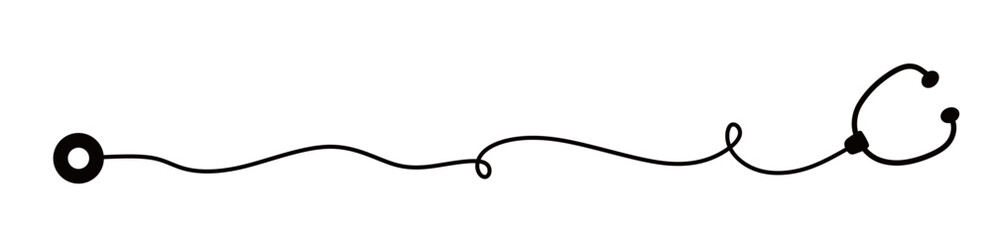 continuous line art of Earpieces. international nurses day. vector illustration